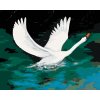 Diamantové maľovanie - BIELA LABUŤ NA ČIERNOM JAZERE (Rámovanie bez rámu a bez vypnutia plátna, Rozmer 40x50 cm)