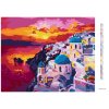 Diamantové maľovanie - ZÁPAD SLNKA NA SANTORINI (Rámovanie bez rámu a bez vypnutia plátna, Rozmer 40x50 cm)