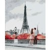 Diamantové maľovanie - MLADÝ PÁR A EIFFELOVA VEŽA (Rámovanie bez rámu a bez vypnutia plátna, Rozmer 40x50 cm)