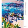 Diamantové maľovanie - TERASA NA SANTORINI (Rámovanie bez rámu a bez vypnutia plátna, Rozmer 40x50 cm)