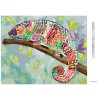 Diamantové maľovanie - PESTRÝ CHAMELEÓN (Rámovanie bez rámu a bez vypnutia plátna, Rozmer 40x50 cm)