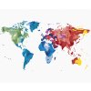 Diamantové maľovanie - FAREBNÁ MAPA SVETA II (Rámovanie bez rámu a bez vypnutia plátna, Rozmer 40x50 cm)