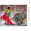 Diamantové maľovanie - BÝK A KORIDA (Rámovanie bez rámu a bez vypnutia plátna, Rozmer 40x50 cm)