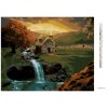 Diamantové maľovanie - LESNÁ CHATIČKA S POTOČKOM (Rámovanie bez rámu a bez vypnutia plátna, Rozmer 40x50 cm)