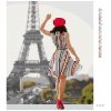 Diamantové maľovanie - ŽENA PRI EIFFELOVEJ VEŽI (Rámovanie bez rámu a bez vypnutia plátna, Rozmer 40x50 cm)