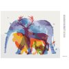 Diamantové maľovanie - SLON, JELEN, LEV A KRÁLIK (Rámovanie bez rámu a bez vypnutia plátna, Rozmer 40x50 cm)