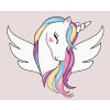 Diamantové maľovanie - ROZTOMILÝ JEDNOROŽEC S KRÍDLAMI (Rámovanie bez rámu a bez vypnutia plátna, Rozmer 40x50 cm)