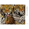 Diamantové maľovanie - MATKA JAGUÁRA A DVE MLÁĎATÁ (Rámovanie bez rámu a bez vypnutia plátna, Rozmer 40x50 cm)