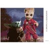 Diamantové maľovanie - GROOT A BABY YODA (Rámovanie bez rámu a bez vypnutia plátna, Rozmer 40x50 cm)