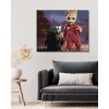 Diamantové maľovanie - GROOT A BABY YODA (Rámovanie bez rámu a bez vypnutia plátna, Rozmer 40x50 cm)