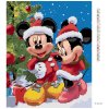 Diamantové maľovanie - MICKEY MOUSE A MINNIE VO VIANOČNOM (Rámovanie bez rámu a bez vypnutia plátna, Rozmer 40x50 cm)