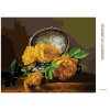 Diamantové maľovanie - ZÁTIŠIE ŽLTÉ RUŽE V ZDOBENOM PÚZDRE (PIETER WAGEMANS) (Rámovanie bez rámu a bez vypnutia plátna, Rozmer 40x50 cm)