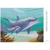 Diamantové maľovanie - DELFÍNY A KORALY (ROBERT JOHNSON) (Rámovanie bez rámu a bez vypnutia plátna, Rozmer 40x50 cm)