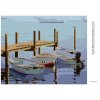 Diamantové maľovanie - ČLNY V PRÍSTAVE (ROBERT JOHNSON) (Rámovanie bez rámu a bez vypnutia plátna, Rozmer 40x50 cm)