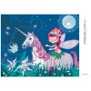 Diamantové maľovanie - MALÁ VÍLA A JEDNOROŽEC (Rámovanie bez rámu a bez vypnutia plátna, Rozmer 40x50 cm)