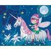 Diamantové maľovanie - MALÁ VÍLA A JEDNOROŽEC (Rámovanie bez rámu a bez vypnutia plátna, Rozmer 40x50 cm)