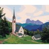 Diamantové maľovanie - KOSTOL A HORA, TALIANSKO (TED DAVIS) (Rámovanie bez rámu a bez vypnutia plátna, Rozmer 40x50 cm)