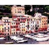 Diamantové maľovanie - MESTO A LODE, TALIANSKO (TED DAVIS) (Rámovanie bez rámu a bez vypnutia plátna, Rozmer 40x50 cm)
