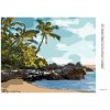 Diamantové maľovanie - POBREŽIE, PALMY A ZÁPAD SLNKA (TED DAVIS) (Rámovanie bez rámu a bez vypnutia plátna, Rozmer 40x50 cm)