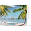 Diamantové maľovanie - PLÁŽ S HOJDAČKOU MEDZI PALMAMI (TED DAVIS) (Rámovanie bez rámu a bez vypnutia plátna, Rozmer 40x50 cm)
