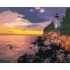 Diamantové maľovanie - MAJÁK NA ÚTESE A ZÁPAD SLNKA, USA (TED DAVIS) (Rámovanie bez rámu a bez vypnutia plátna, Rozmer 40x50 cm)