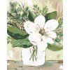 Diamantové maľovanie - ZIMNÉ MAGNÓLIE V POHÁRI 2 (HALEY BUSH) (Rámovanie bez rámu a bez vypnutia plátna, Rozmer 40x50 cm)