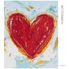 Diamantové maľovanie - ČERVENÉ SRDCE NA FAREBNOM POZADÍ (HALEY BUSH) (Rámovanie bez rámu a bez vypnutia plátna, Rozmer 40x50 cm)