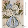 Diamantové maľovanie - ZÁTIŠIE MODRÉ A BIELE KVETY VO VÁZE (HALEY BUSH) (Rámovanie bez rámu a bez vypnutia plátna, Rozmer 40x50 cm)