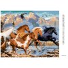 Diamantové maľovanie - DIVOKÉ KONE V HORÁCH (HOWARD ROBINSON) (Rámovanie bez rámu a bez vypnutia plátna, Rozmer 40x50 cm)