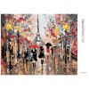 Diamantové maľovanie - RUŠNÁ ULICA A EIFFELOVA VEŽA (Rámovanie bez rámu a bez vypnutia plátna, Rozmer 40x50 cm)