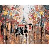 Diamantové maľovanie - RUŠNÁ ULICA A EIFFELOVA VEŽA (Rámovanie bez rámu a bez vypnutia plátna, Rozmer 40x50 cm)