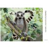 Diamantové maľovanie - LEMUR A MOTÝLE (HOWARD ROBINSON) (Rámovanie bez rámu a bez vypnutia plátna, Rozmer 40x50 cm)