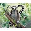 Diamantové maľovanie - LEMUR A MOTÝLE (HOWARD ROBINSON) (Rámovanie bez rámu a bez vypnutia plátna, Rozmer 40x50 cm)