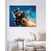 Diamantové maľovanie - ROCKET A GROOT V BOJI (STRÁŽCOVIA GALAXIE) (Rámovanie bez rámu a bez vypnutia plátna, Rozmer 40x50 cm)