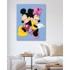 Diamantové maľovanie - MICKEY MOUSE A MINNIE NA MODROM POZADÍ (Rámovanie bez rámu a bez vypnutia plátna, Rozmer 40x50 cm)