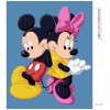 Diamantové maľovanie - MICKEY MOUSE A MINNIE NA MODROM POZADÍ (Rámovanie bez rámu a bez vypnutia plátna, Rozmer 40x50 cm)