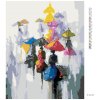 Diamantové maľovanie - ABSTRAKCIA S DÁŽDNIKMI (Rámovanie bez rámu a bez vypnutia plátna, Rozmer 40x50 cm)