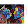 Diamantové maľovanie - ABSTRAKCIA ŽENY A MAČKY (Rámovanie bez rámu a bez vypnutia plátna, Rozmer 40x50 cm)