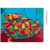 Diamantové maľovanie - ABSTRAKTNÉ KUBICKÉ RYBY (Rámovanie bez rámu a bez vypnutia plátna, Rozmer 40x50 cm)