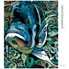 Diamantové maľovanie - ABSTRAKTNÁ RYBA ZELENÁ (Rámovanie bez rámu a bez vypnutia plátna, Rozmer 40x50 cm)