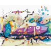 Diamantové maľovanie - ABSTRAKTNÉ RYBY (Rámovanie bez rámu a bez vypnutia plátna, Rozmer 40x50 cm)