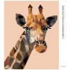 Diamantové maľovanie - ABSTRAKTNÁ ŽIRAFA NA ORANŽOVOM POZADÍ (Rámovanie bez rámu a bez vypnutia plátna, Rozmer 40x50 cm)