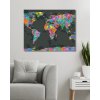 Diamantové maľovanie - FAREBNÁ MAPA SVETA (Rámovanie bez rámu a bez vypnutia plátna, Rozmer 40x50 cm)