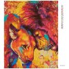 Diamantové maľovanie - FAREBNÝ LEVÍ PÁR (Rámovanie bez rámu a bez vypnutia plátna, Rozmer 40x50 cm)