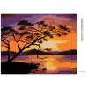 Diamantové maľovanie - FAREBNÝ ZÁPAD SLNKA NAD PRIEHRADOU (Rámovanie bez rámu a bez vypnutia plátna, Rozmer 40x50 cm)