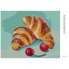 Diamantové maľovanie - CROISSANT A ČEREŠNE (MYROSLAVA VOLOSCHUK) (Rámovanie bez rámu a bez vypnutia plátna, Rozmer 40x50 cm)