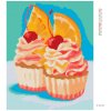 Diamantové maľovanie - CUPCAKE S POMARANČOM A ČEREŠNE (MYROSLAVA VOLOSCHUK) (Rámovanie bez rámu a bez vypnutia plátna, Rozmer 40x50 cm)