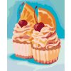 Diamantové maľovanie - CUPCAKE S POMARANČOM A ČEREŠNE (MYROSLAVA VOLOSCHUK) (Rámovanie bez rámu a bez vypnutia plátna, Rozmer 40x50 cm)