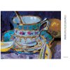 Diamantové maľovanie - ČAJ V MAĽOVANOM HRNČEKU (Rámovanie bez rámu a bez vypnutia plátna, Rozmer 40x50 cm)