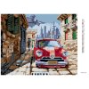 Diamantové maľovanie - ČERVENÉ AUTO (Rámovanie bez rámu a bez vypnutia plátna, Rozmer 40x50 cm)